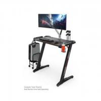 Eureka Ergonomic Z1-S Gaming Desk with LED Lights, Controller Stand, Cup Holder & Headphone Hook - Black